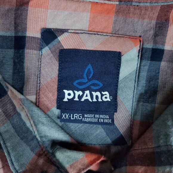 Prana Plaid Shirt Lot Of 2 Mens 2XL XXL Short Sleeve Button Up Hiking Outdoor - Picture 2 of 12